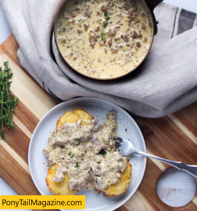 THE BEST KETO BISCUITS AND GRAVY