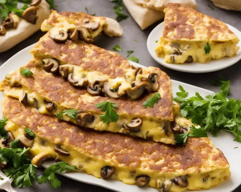 Mushroom-Swiss Omelettes